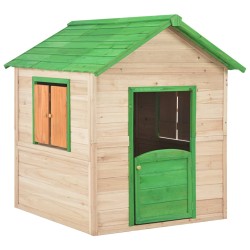 vidaXL Kinderspielhaus Tannenholz Grün