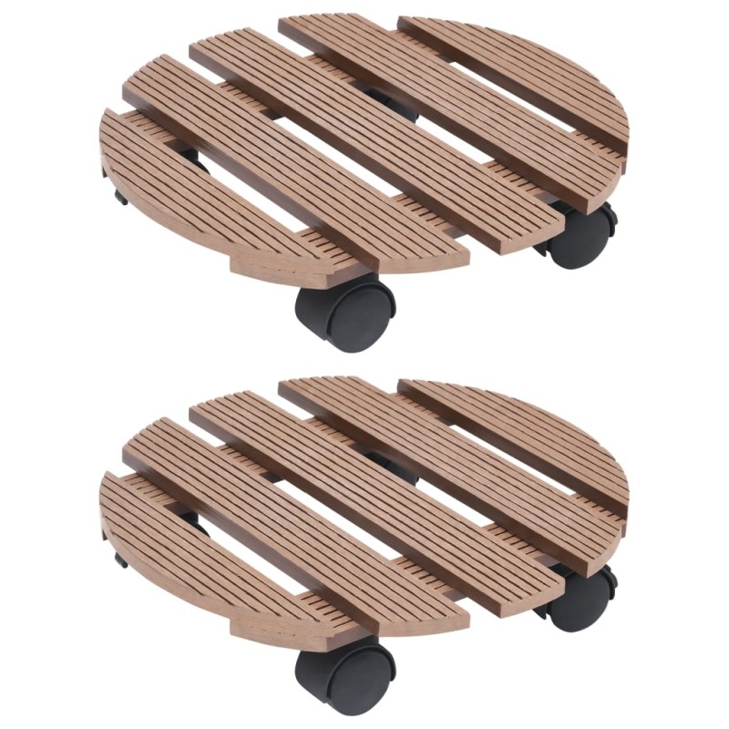 vidaXL Pflanzenroller 2 Stk. Braun Ø30x7,5 cm WPC vidaXL Pflanzenroller 2 Stk. Braun Ø30x7,5 cm WPC