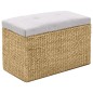 vidaXL Sitzbank mit 2 Ottomanen Seegras Grau vidaXL Sitzbank mit 2 Ottomanen Seegras Grau