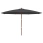 vidaXL Sonnenschirm mit Holzmast Schwarz 400x273 cm vidaXL Sonnenschirm mit Holzmast Schwarz 400x273 cm
