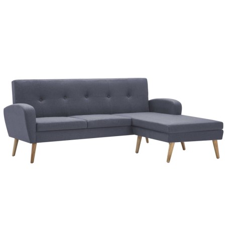 Sofa in L-Form Stoffbezug 186 x 136 x 79 cm Hellgrau
