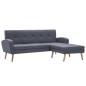 Sofa in L-Form Stoffbezug 186 x 136 x 79 cm Hellgrau Sofa in L-Form Stoffbezug 186 x 136 x 79 cm Hellgrau