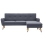 Sofa in L-Form Stoffbezug 186 x 136 x 79 cm Hellgrau Sofa in L-Form Stoffbezug 186 x 136 x 79 cm Hellgrau