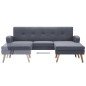 Sofa in L-Form Stoffbezug 186 x 136 x 79 cm Hellgrau Sofa in L-Form Stoffbezug 186 x 136 x 79 cm Hellgrau