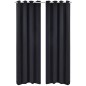 vidaXL Verdunkelungsvorhänge 2 Stk. mit Metallösen 135x175 cm Schwarz vidaXL Verdunkelungsvorhänge 2 Stk. mit Metallösen 135x175 cm Schwarz