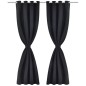 vidaXL Verdunkelungsvorhänge 2 Stk. mit Metallösen 135x175 cm Schwarz vidaXL Verdunkelungsvorhänge 2 Stk. mit Metallösen 135x175 cm Schwarz