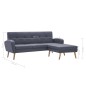 Sofa in L-Form Stoffbezug 186 x 136 x 79 cm Hellgrau Sofa in L-Form Stoffbezug 186 x 136 x 79 cm Hellgrau