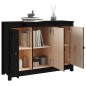 vidaXL Sideboard Schwarz 100x35x74 cm Massivholz Kiefer vidaXL Sideboard Schwarz 100x35x74 cm Massivholz Kiefer
