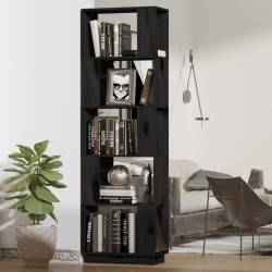 vidaXL Bücherregal/Raumteiler Schwarz 51x25x163,5 cm Massivholz Kiefer
