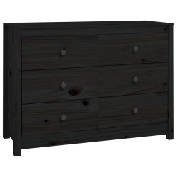 vidaXL Beistellschrank Schwarz 100x40x72 cm Massivholz Kiefer