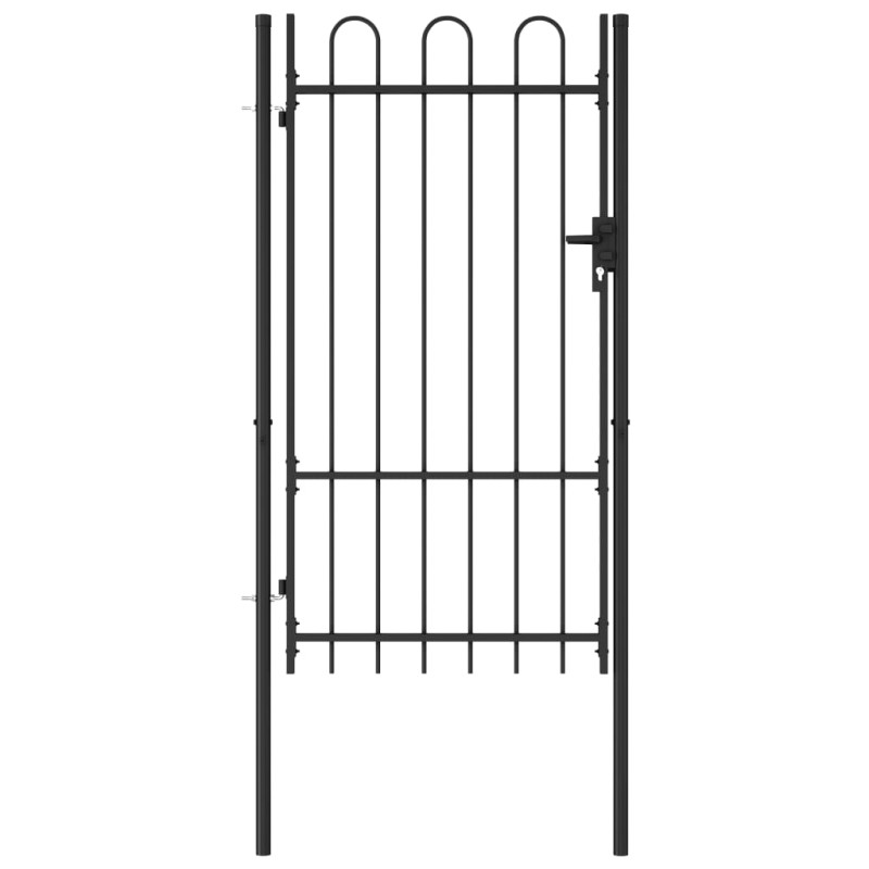 vidaXL Zauntor Einzelflügel Gewölbte Spitze Stahl 1 x 1,75 m Schwarz vidaXL Zauntor Einzelflügel Gewölbte Spitze Stahl 1 x 1,75 m Schwarz