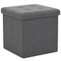 Hocker mit Stauraum 2 Stk. Dunkelgrau Leinenoptik Hocker mit Stauraum 2 Stk. Dunkelgrau Leinenoptik