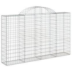vidaXL Gabione mit Hochbogen 200x30x120/140 cm Verzinktes Eisen