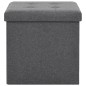 Hocker mit Stauraum 2 Stk. Dunkelgrau Leinenoptik Hocker mit Stauraum 2 Stk. Dunkelgrau Leinenoptik