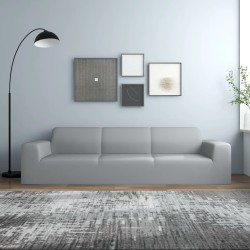vidaXL Stretch Sofahusse 4-Sitzer Grau Polyester-Jersey  