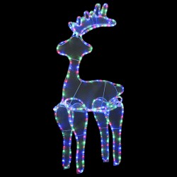 vidaXL Rentier Weihnachtsdekoration mit Mesh 306 LEDs 60x24x89 cm