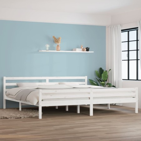 vidaXL Massivholzbett Weiß 180x200 cm