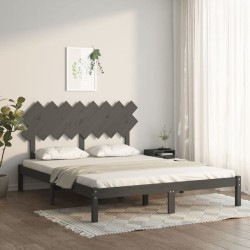 vidaXL Massivholzbett Grau 160x200 cm