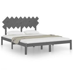 vidaXL Massivholzbett Grau 160x200 cm
