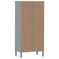 vidaXL Bücherregal OSLO mit 2 Schubladen Grau 60x35x128,5cm Massivholz vidaXL Bücherregal OSLO mit 2 Schubladen Grau 60x35x128,5cm Massivholz
