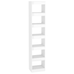 vidaXL Bücherregal/Raumteiler Hochglanz-Weiß 40x30x198 cm