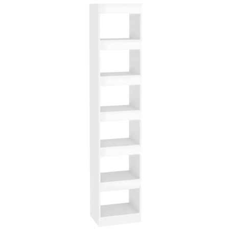 vidaXL Bücherregal/Raumteiler Hochglanz-Weiß 40x30x198 cm