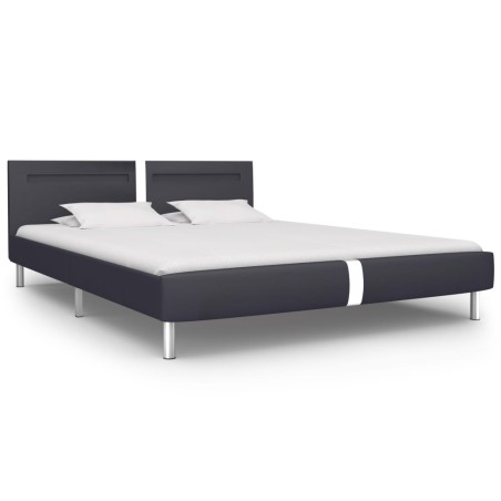 Bettgestell mit LED Schwarz Kunstleder 180×200 cm