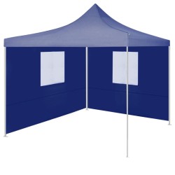 vidaXL Profi-Partyzelt Faltbar mit 2 Seitenwänden 2×2m Stahl Blau