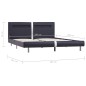 Bettgestell mit LED Schwarz Kunstleder 180×200 cm Bettgestell mit LED Schwarz Kunstleder 180×200 cm