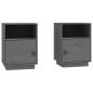 vidaXL Nachttische 2 Stk. Grau 40x34x55 cm Massivholz Kiefer vidaXL Nachttische 2 Stk. Grau 40x34x55 cm Massivholz Kiefer