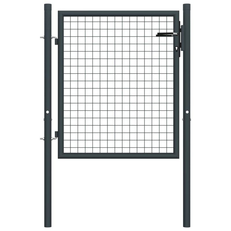 vidaXL Mesh-Gartentor Verzinkter Stahl 100 x 125 cm Grau vidaXL Mesh-Gartentor Verzinkter Stahl 100 x 125 cm Grau