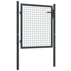 vidaXL Mesh-Gartentor Verzinkter Stahl 100 x 125 cm Grau