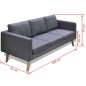Sofa 3-Sitzer Stoff Dunkelgrau Sofa 3-Sitzer Stoff Dunkelgrau