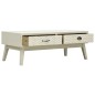 vidaXL Couchtisch mit 2 Schubladen Schnitzerei Grau 110x50x40 cm Holz vidaXL Couchtisch mit 2 Schubladen Schnitzerei Grau 110x50x40 cm Holz
