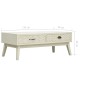vidaXL Couchtisch mit 2 Schubladen Schnitzerei Grau 110x50x40 cm Holz vidaXL Couchtisch mit 2 Schubladen Schnitzerei Grau 110x50x40 cm Holz