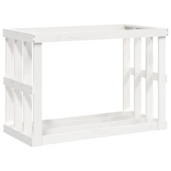 vidaXL Outdoor-Kaminholzregal Weiß 108x52x74 cm Massivholz Kiefer
