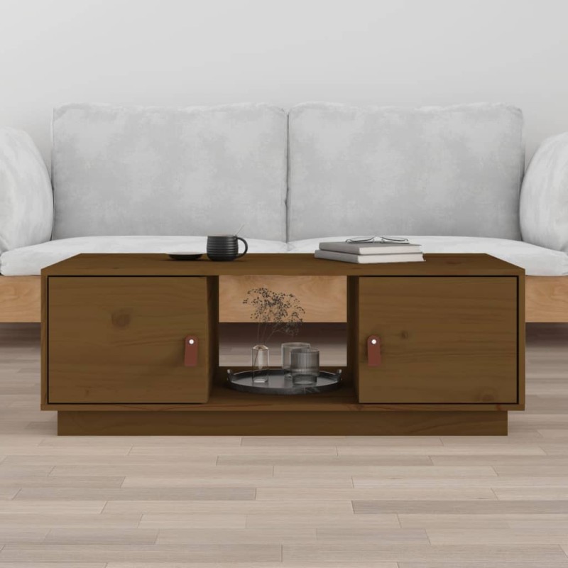 vidaXL Couchtisch Honigbraun 100x50x35 cm Massivholz Kiefer vidaXL Couchtisch Honigbraun 100x50x35 cm Massivholz Kiefer