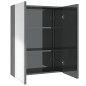 vidaXL Bad-Spiegelschrank 60x15x75 cm MDF Glänzendes Grau vidaXL Bad-Spiegelschrank 60x15x75 cm MDF Glänzendes Grau