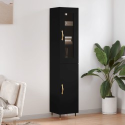 vidaXL Highboard Schwarz 34,5x34x180 cm Holzwerkstoff 