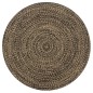 vidaXL Teppich Handgefertigt Jute Schwarz und Natur 150 cm vidaXL Teppich Handgefertigt Jute Schwarz und Natur 150 cm