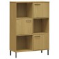 vidaXL Bücherregal OSLO Metallbeine Braun 90x35x128,5 cm Massivholz vidaXL Bücherregal OSLO Metallbeine Braun 90x35x128,5 cm Massivholz