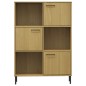 vidaXL Bücherregal OSLO Metallbeine Braun 90x35x128,5 cm Massivholz vidaXL Bücherregal OSLO Metallbeine Braun 90x35x128,5 cm Massivholz