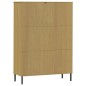 vidaXL Bücherregal OSLO Metallbeine Braun 90x35x128,5 cm Massivholz vidaXL Bücherregal OSLO Metallbeine Braun 90x35x128,5 cm Massivholz