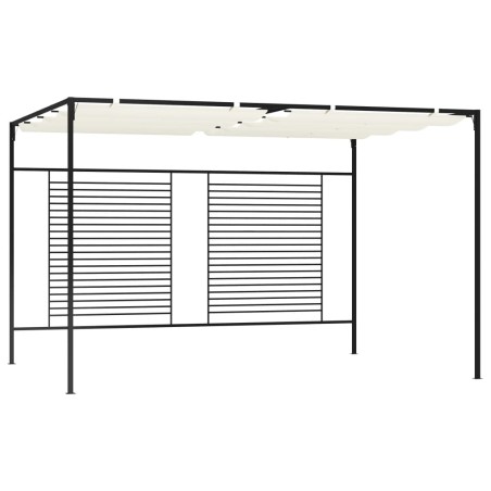 vidaXL Pavillon mit Ausziehbarem Dach 3x4x2,3 m Cremeweiß 180 g/m²  