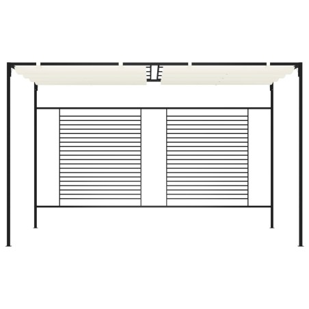 vidaXL Pavillon mit Ausziehbarem Dach 3x4x2,3 m Cremeweiß 180 g/m²  