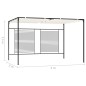 vidaXL Pavillon mit Ausziehbarem Dach 3x4x2,3 m Cremeweiß 180 g/m² vidaXL Pavillon mit Ausziehbarem Dach 3x4x2,3 m Cremeweiß 180 g/m²