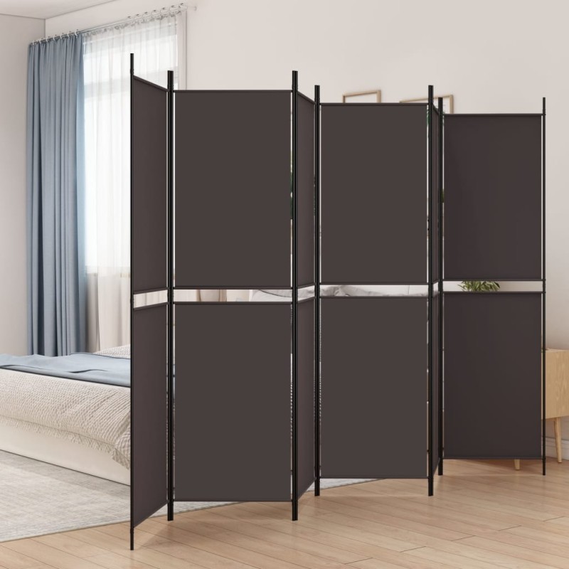 vidaXL 6-tlg. Paravent Braun 300x200 cm Stoff vidaXL 6-tlg. Paravent Braun 300x200 cm Stoff