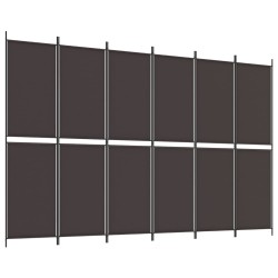 vidaXL 6-tlg. Paravent Braun 300x200 cm Stoff