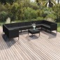 vidaXL 11-tlg. Garten-Lounge-Set mit Auflagen Poly Rattan Schwarz vidaXL 11-tlg. Garten-Lounge-Set mit Auflagen Poly Rattan Schwarz