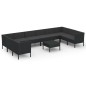 vidaXL 11-tlg. Garten-Lounge-Set mit Auflagen Poly Rattan Schwarz vidaXL 11-tlg. Garten-Lounge-Set mit Auflagen Poly Rattan Schwarz